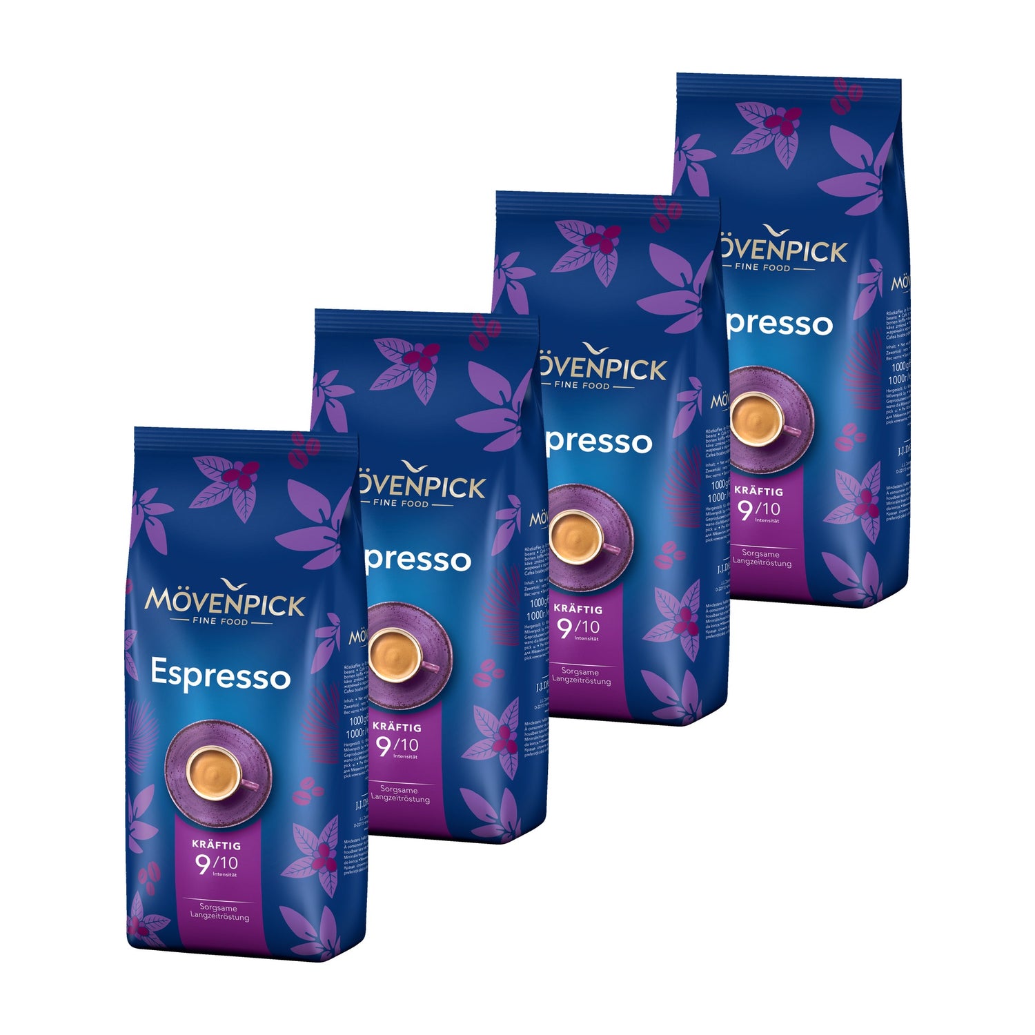 Mövenpick Espresso papukahvi säästöpakkaus, 4 × 1000 g